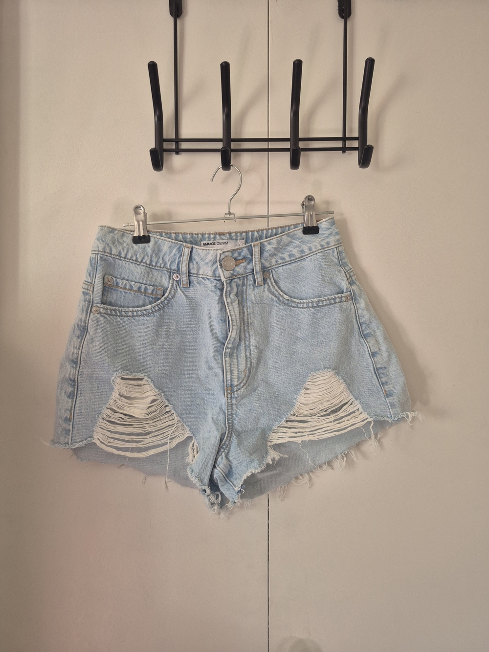 Garage Light Blue Distressed Denim Cutoff Shorts
